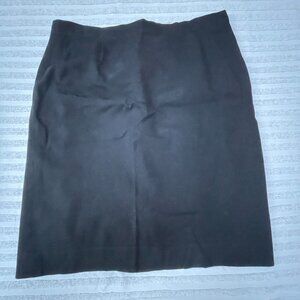 Vintage Pave Beverly Hills Womens 100% Pure Silk Career Pencil Skirt Sz 14 Black